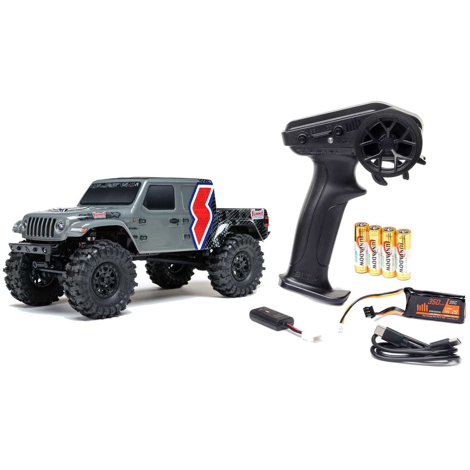 Axial 1/24 SCX24 Summit Racing Jeep Gladiator 4X4 Rock Crawler RTR (Gray)